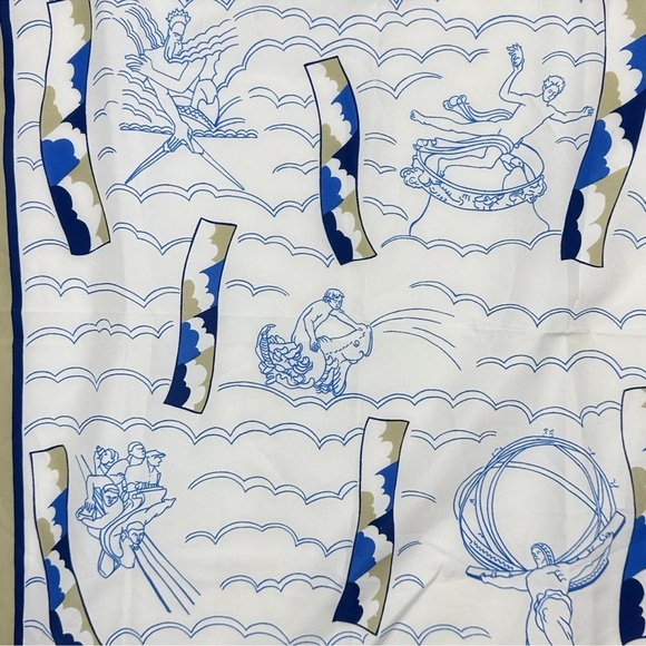 New York Rockefeller Center Square Scarf Iconic Statues Art Deco Prometheus Rare - Picture 7 of 12